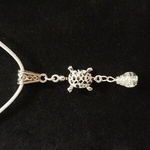 Silver, Black, and Gray Turtle Necklace